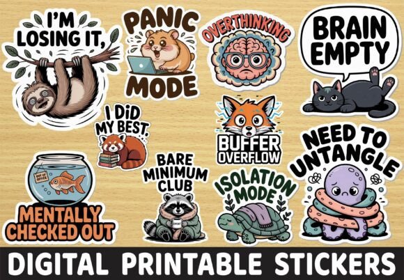 Download Funny Sloth Mental Health Animal Sticker - Premium Bundle