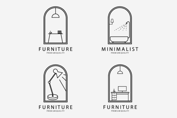 Download Set Bundle Minimalist Furniture Logo Art - Minimalist Collection