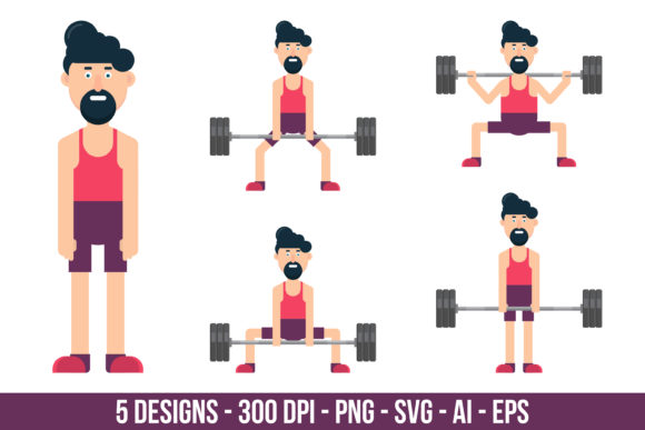 Download Man Character Training at the Gym - Training Collection
